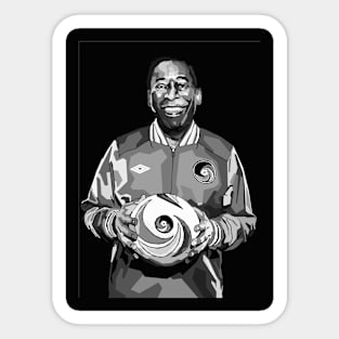 Pele Legendary Berazil Black And White Art Sticker